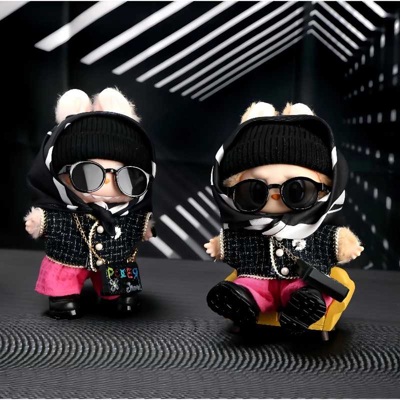 Pop Mart Labubu 1/2/3 Gen Doll Clothes Handmade Little Chanel Style 6-Piece Set (Clothes Only)