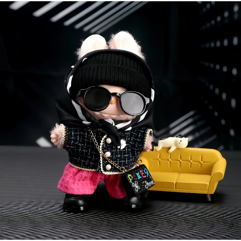Pop Mart Labubu 1/2/3 Gen Doll Clothes Handmade Little Chanel Style 6-Piece Set (Clothes Only)