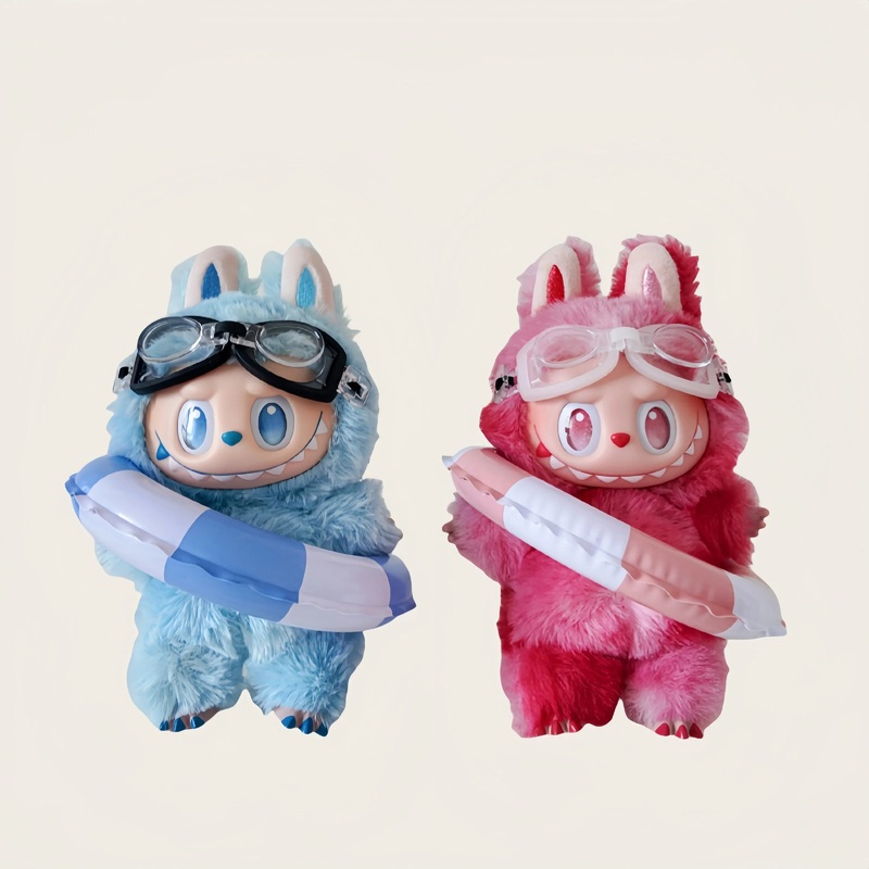 Pop Mart Labubu 1/3 Gen Doll Clothes  Summer Swimwear Set 2-Piece (Includes Swim Goggles & Float Ring) Pink