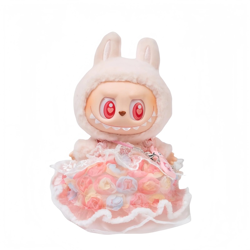 Pop Mart Labubu Doll Clothes  Macaron-Style Skirt & Accessories Set for Sitting Party Series (Fits Gen 1/2, Doll Not Included) Pastel Cloud Puff Skirt