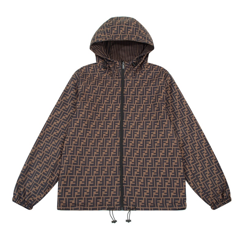 Fendi FW Thick Reversible Patchwork Jacket Premium Twill Print Design