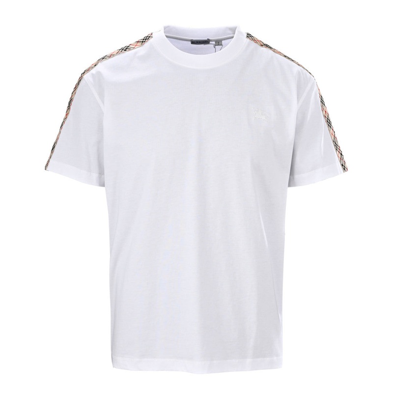 Burberry EKD Embroidered T-Shirt with Check Shoulder Detail