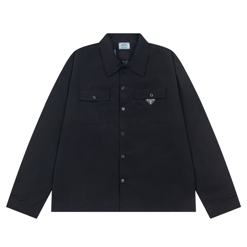 Prada 24SS Technical Workwear Jacket  Unisex Multi-Pocket Streetwear Outerwear