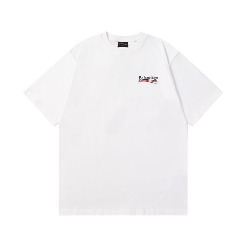 BALENCIAGA 2024 SS Coca Wave Embroidered T-Shirt  350g Double-Yarn Cotton, XSL (Black/White)