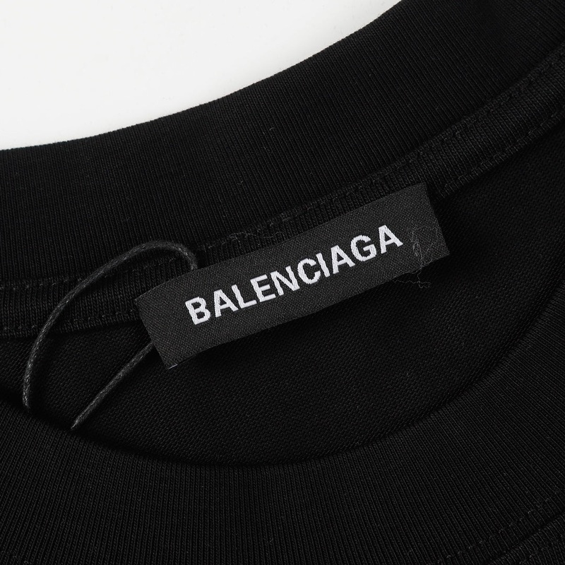 BALENCIAGA 23SS Graffiti Print Oversized T-Shirt 350g Premium Cotton (Black/White, XSL)