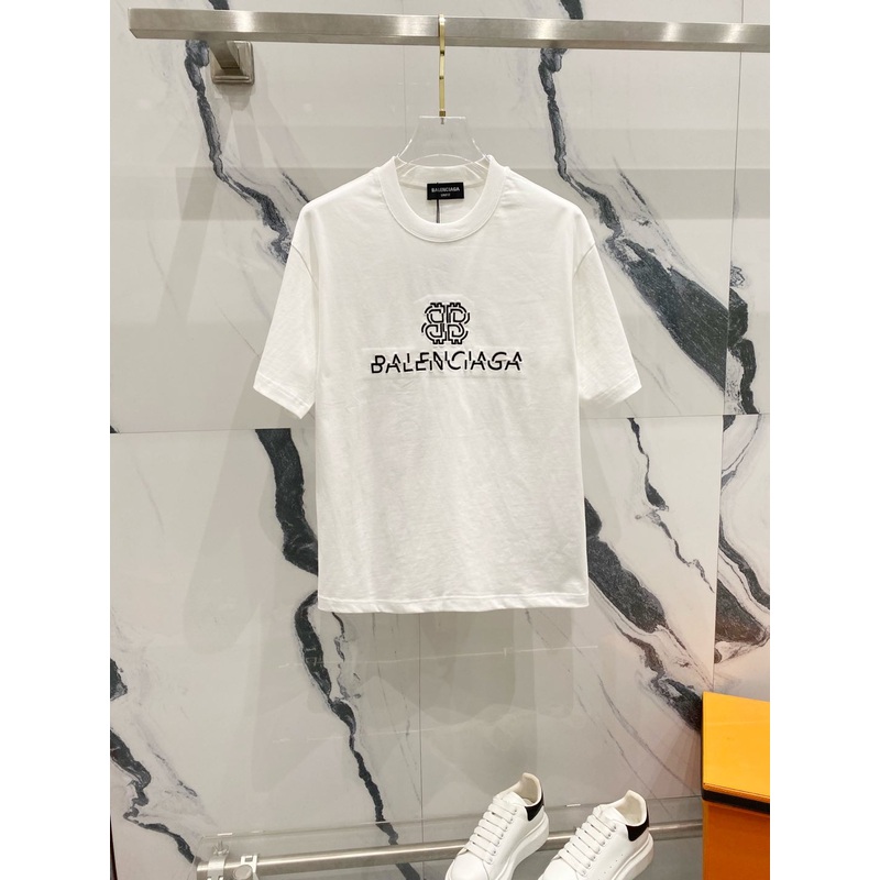 BALENCIAGA 320g Oversized Cotton T-Shirt with Dislocated Embroidered BB Logo  Unisex (SXL)