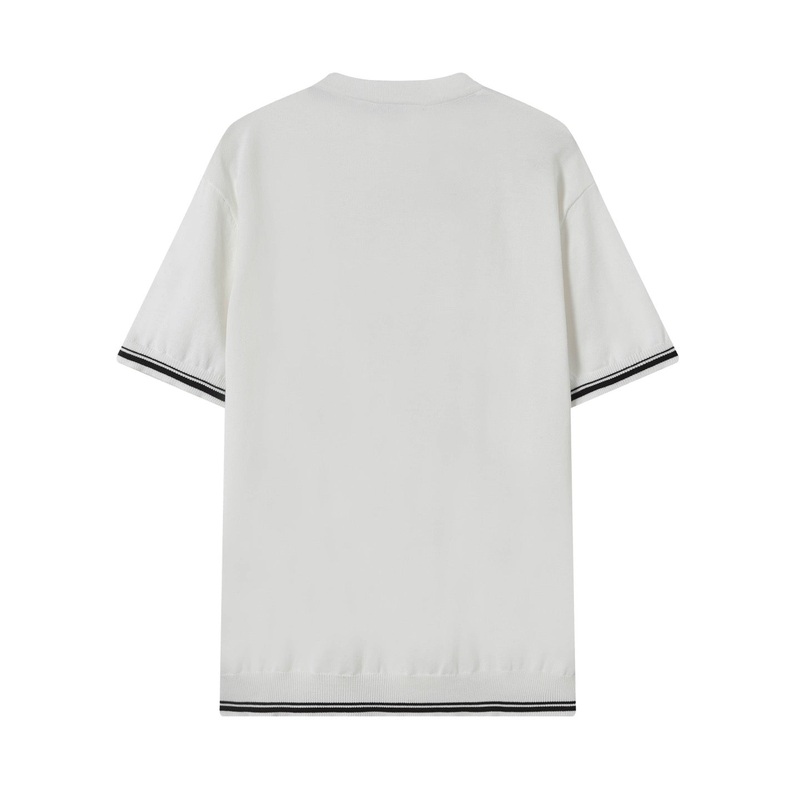 BALENCIAGA Jacquard-Knit Collar T-Shirt Unisex Premium Tee (Black/White | XSL)