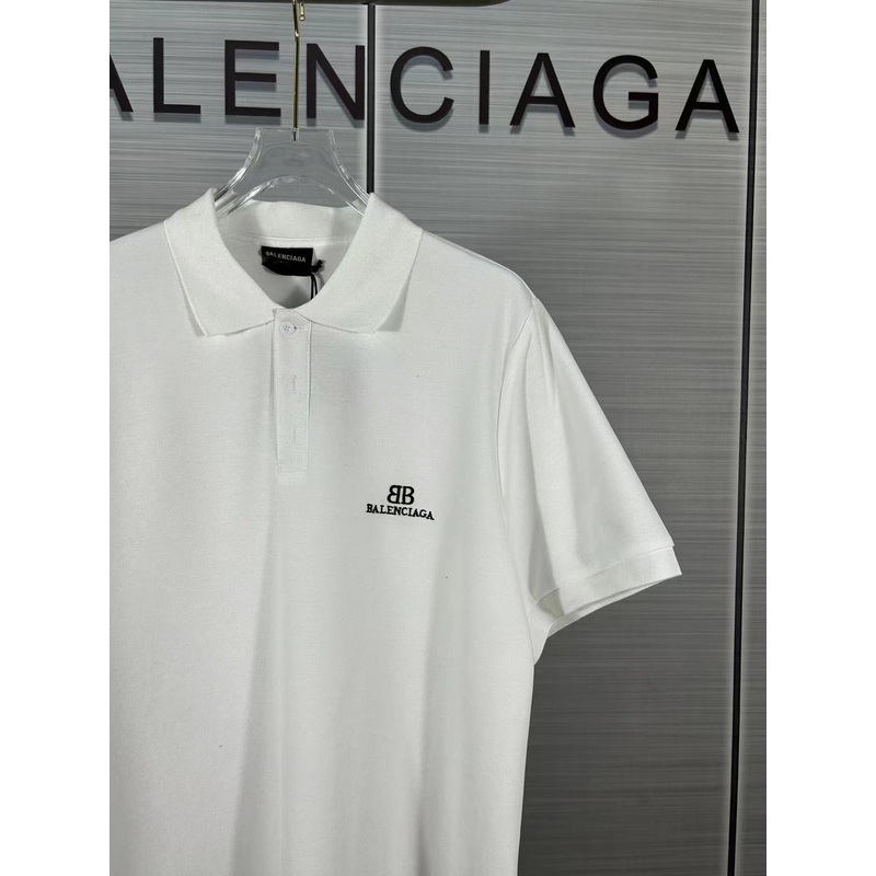BALENCIAGA 24SS Double-B Embroidered Polo Shirt Unisex Relaxed Fit (Size 13)