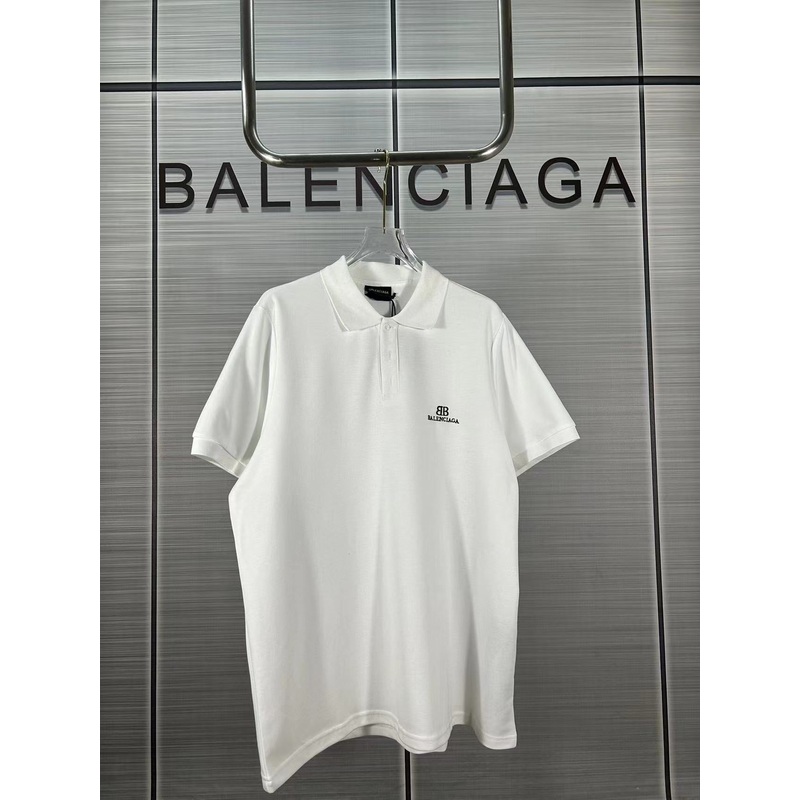BALENCIAGA 24SS Double-B Embroidered Polo Shirt  Unisex Relaxed Fit (Size 13)