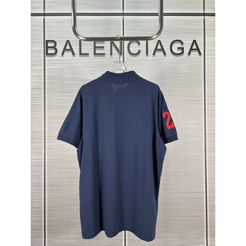 BALENCIAGA 24SS Embroidered Warhorse Polo Shirt Unisex Relaxed Fit (Size 13)