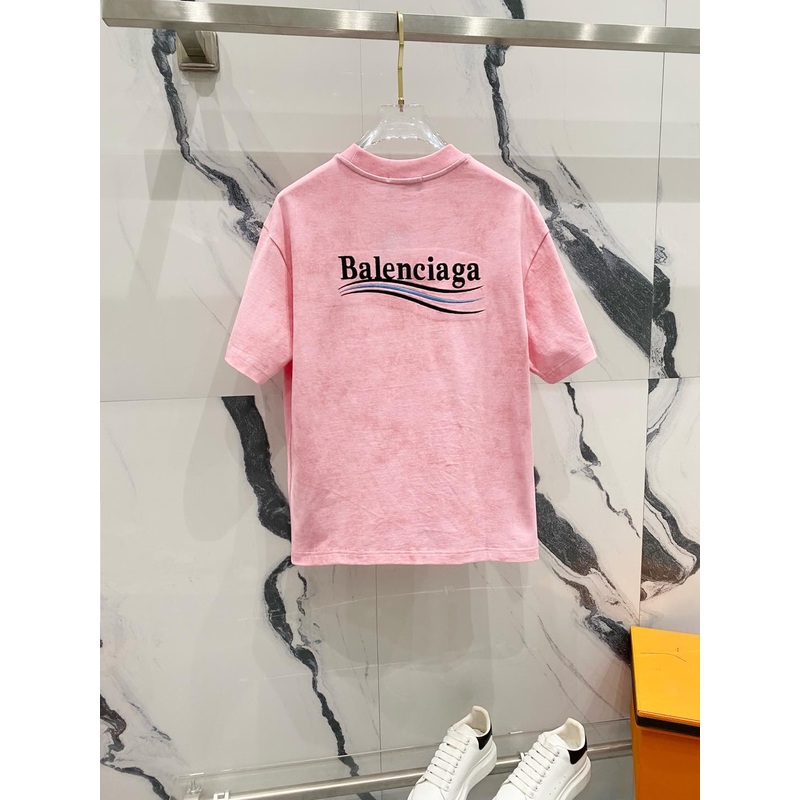 BALENCIAGA 320g Oversized Cotton T-Shirt with Wave-Inspired Coca-Cola Style Logo Embroidery Unisex (SXL)