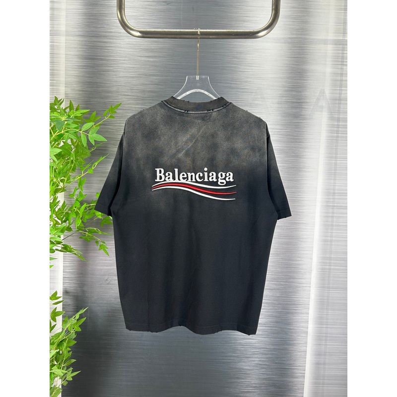 BALENCIAGA Classic Coca-Cola Inspired Heavy Embroidered T-Shirt Distressed Washed, Patchwork & Vintage Finish, Oversized Fit (XSL)