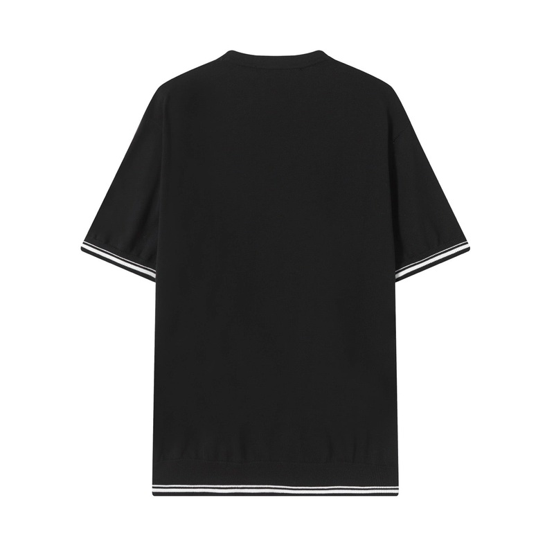 BALENCIAGA Jacquard Collar Knit Cotton T-Shirt (XSL)