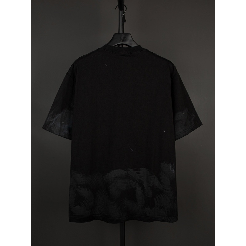 BALENCIAGA Oversized M Logo Graffiti Print Distressed T-Shirt (14)