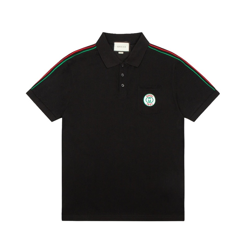 GUCCI 2025 Spring/Summer Luxury Contrast-Panel Polo Shirt Sizes M-3XL