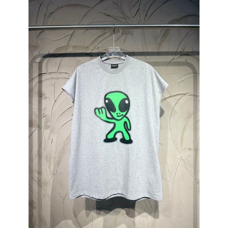 BALENCIAGA 25SS Alien Series Graphic T-Shirt / Tank Top  Heather Gray  Unisex  Sizes 1-4