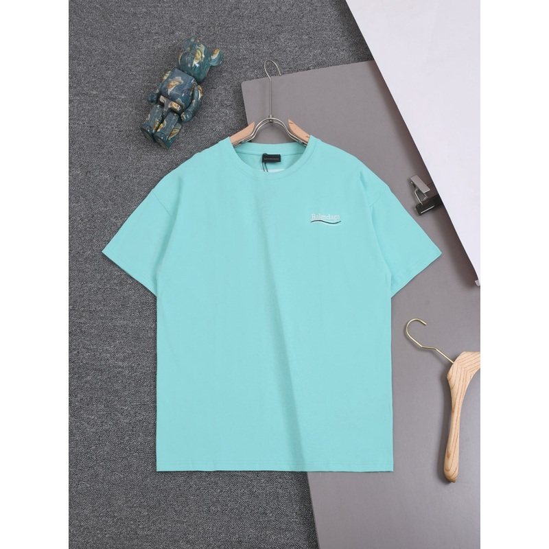 BALENCIAGA 25SS Wave Cola Logo Embroidered T-Shirt – Multiple Colors – Unisex – XS / S / M / L