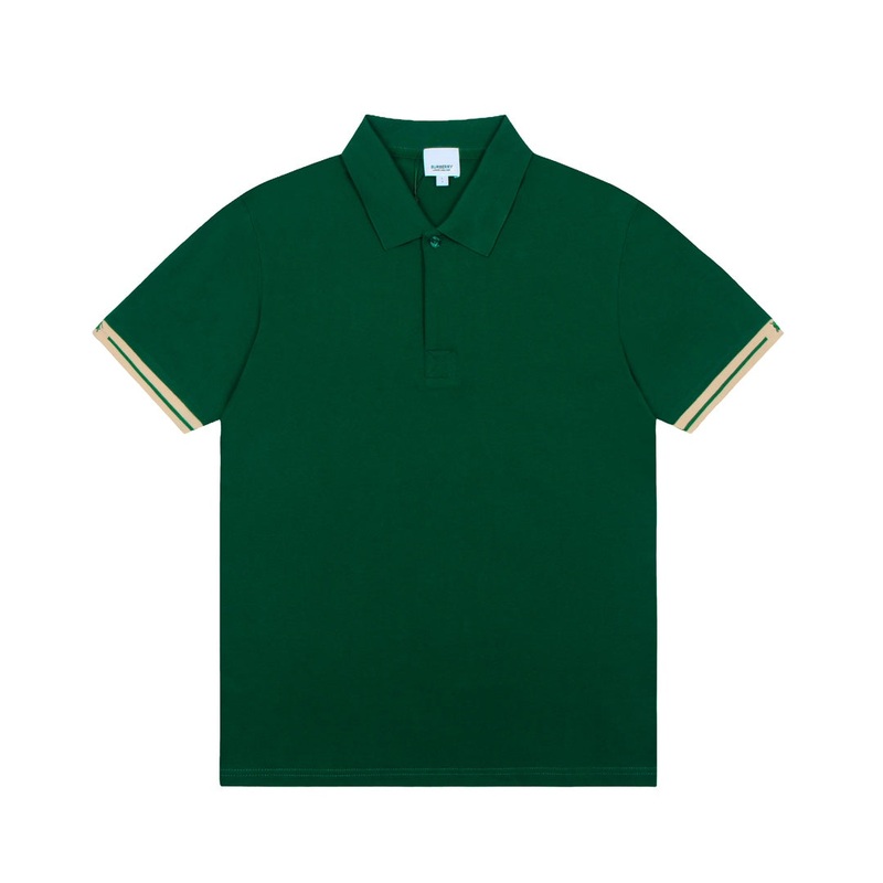 BURBERRY 2024 Spring/Summer Equestrian Knight Logo Embroidered Classic Polo Shirt Dark Green M-3XL