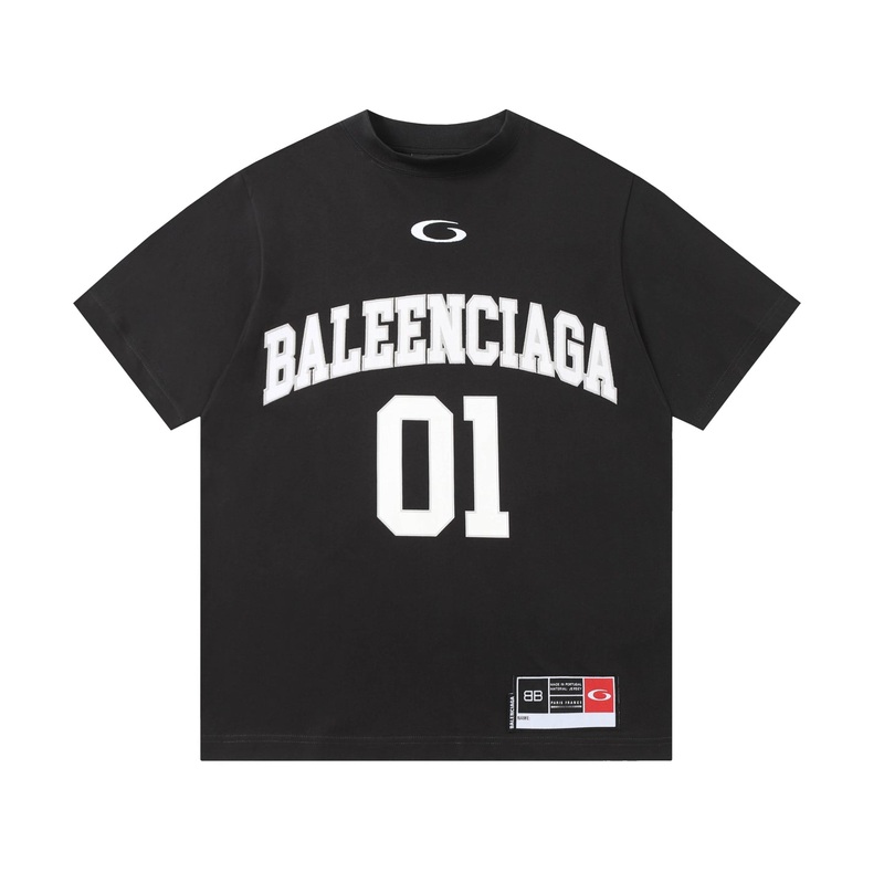 BALENCIAGA Basketball Jersey-Inspired Embroidery & Print T-Shirt  Black  Unisex  XS-M