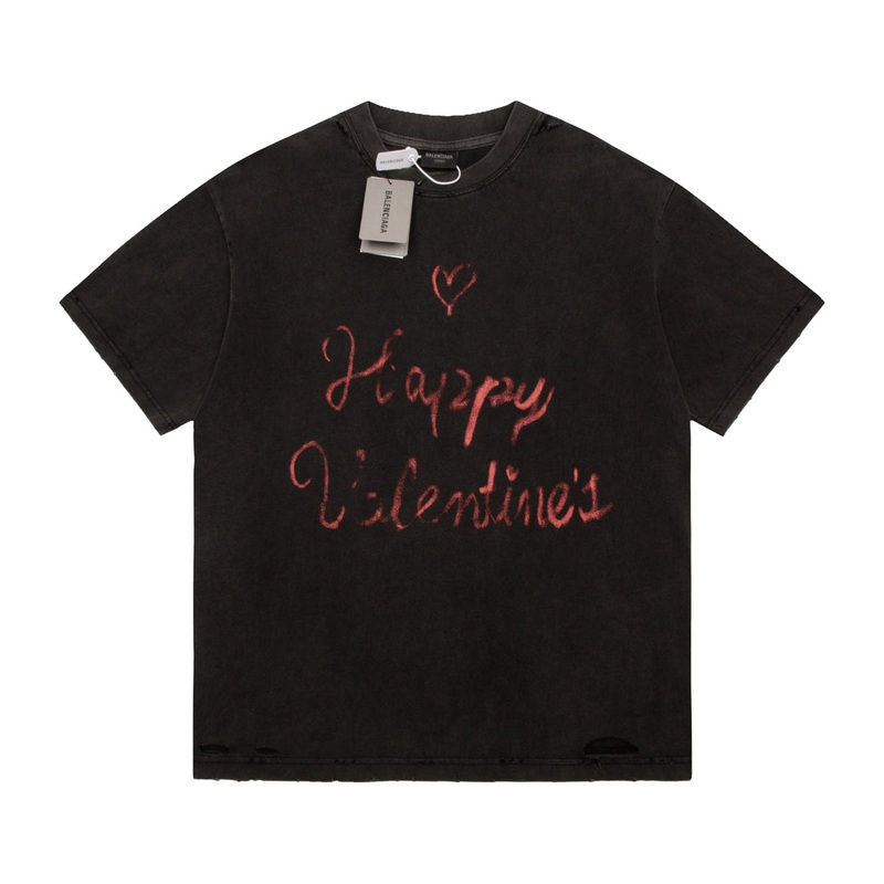 Balenciaga Valentines Day Limited Edition Distressed Oversized Cotton T-Shirt Unisex XSL
