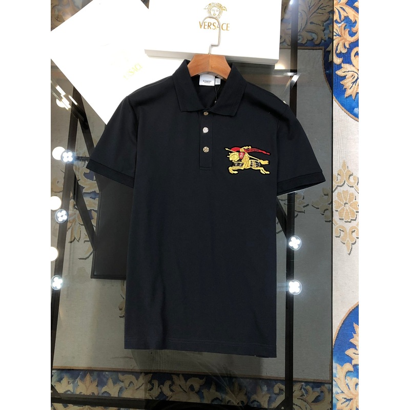 BURBERRY 2024 Early Spring Mens Polo Shirt with Embroidered Knight Logo