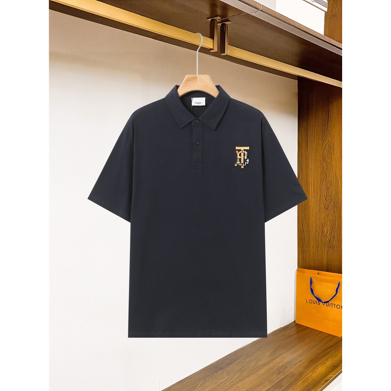 BURBERRY 25SS Terry Embroidery Polo Shirt  Unisex Relaxed Fit