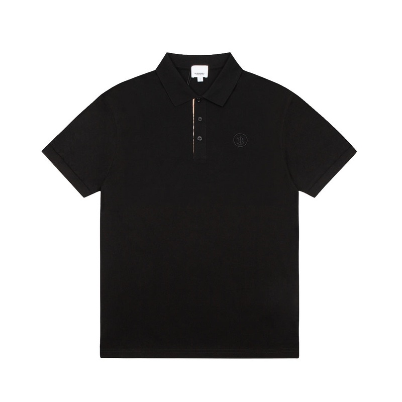 BURBERRY Mens Classic TB Monogram Embroidered Polo Shirt Black | Sizes M3XL