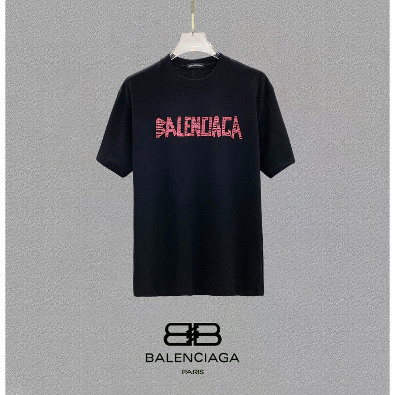 BALENCIAGA 25SS Premium Logo Print Patch Crewneck T-Shirt Unisex | Sizes 4856