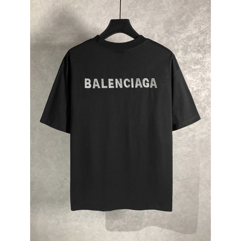 BALENCIAGA Front & Back Embroidered Logo T-Shirt Unisex Oversized Fit | Sizes XSL
