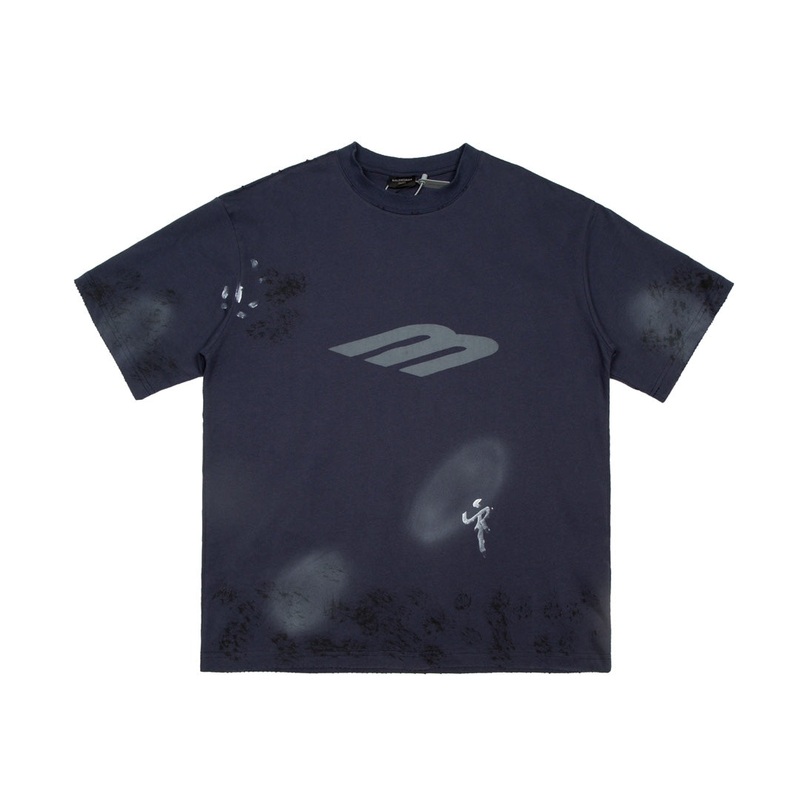 BALENCIAGA Oversized M Logo Print T-Shirt  Distressed Graffiti Style | Unisex XSL