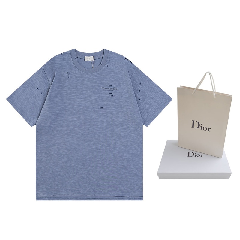 DIOR SS24 Distressed Burnout Letter Print T-Shirt | Premium Slub Cotton | Sizes XSL