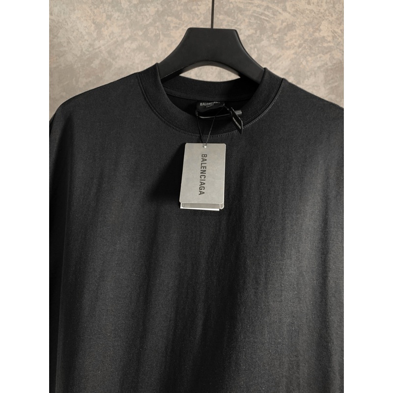 BALENCIAGA Back Tape Logo T-Shirt Premium Cotton Layered Print Oversized Unisex – Size XSL