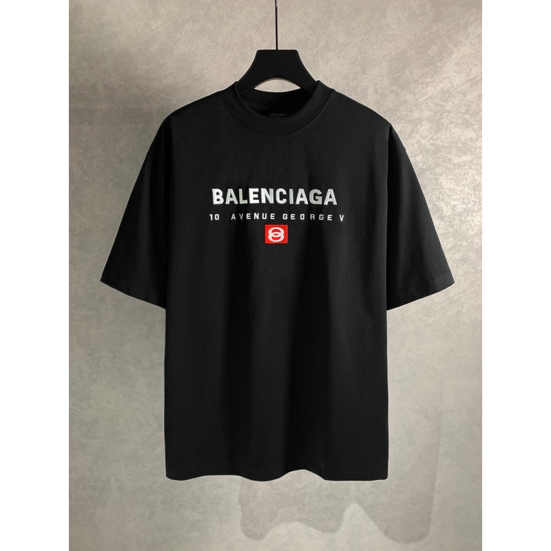 BALENCIAGA Double Ring Logo Embroidered T-Shirt Premium Cotton Oversized Unisex – Size XSL