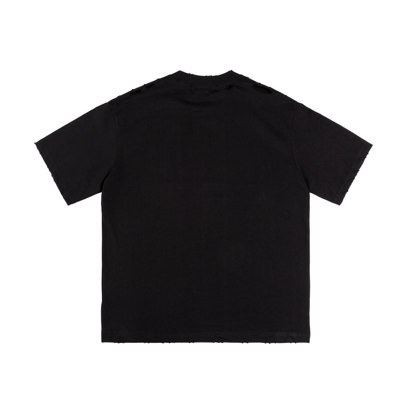 BALENCIAGA Eye Chart Logo Distressed Oversized T-Shirt Unisex XSL