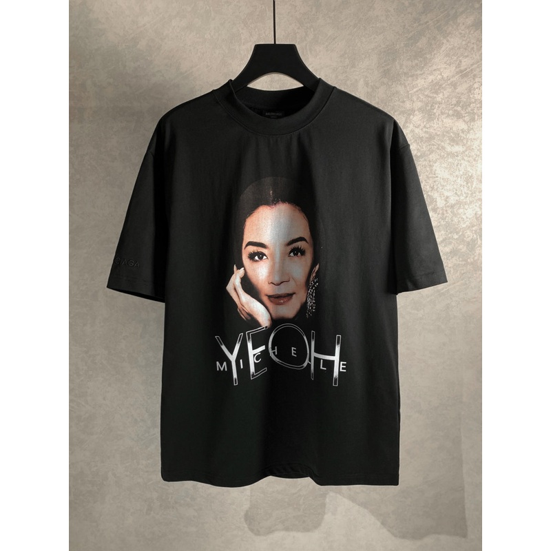 BALENCIAGA Michelle Yeoh Graphic Embroidered T-Shirt Premium Cotton Oversized Unisex – Size XSL