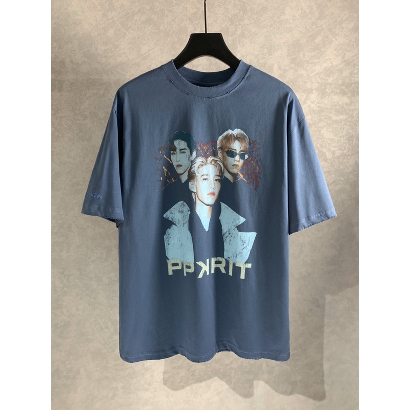 BALENCIAGA PP Krit Graphic Embroidered T-Shirt Premium Cotton Oversized Unisex – Size XSL