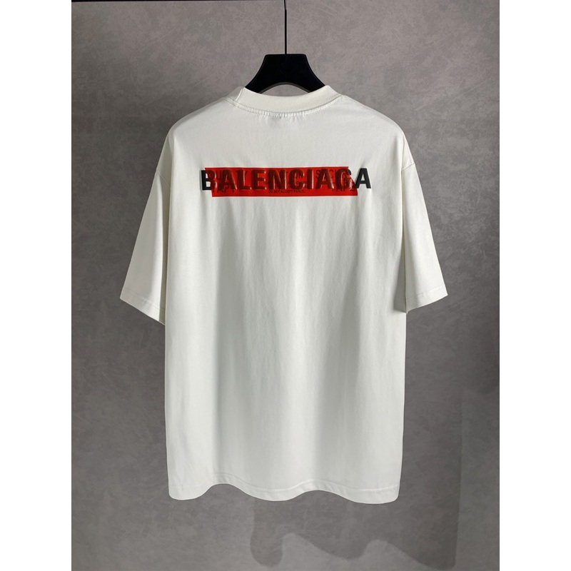 BALENCIAGA Tape Letter Embossed Logo T-Shirt Multi-Layer Print Oversized Unisex – Size XSL