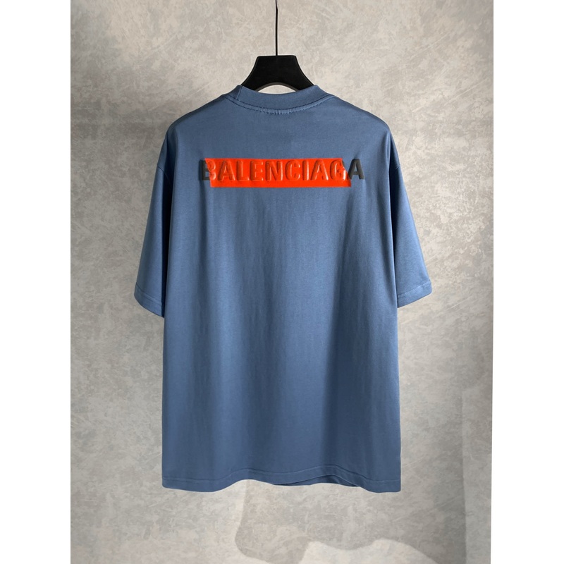 BALENCIAGA Tape Letter Embossed Print T-Shirt Multi-Layer Graphic Oversized Unisex – Size XSL