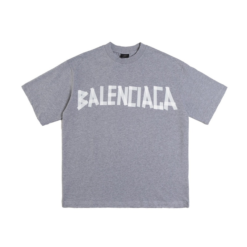 BALENCIAGA Tape Logo Oversized Distressed T-Shirt Unisex XSL