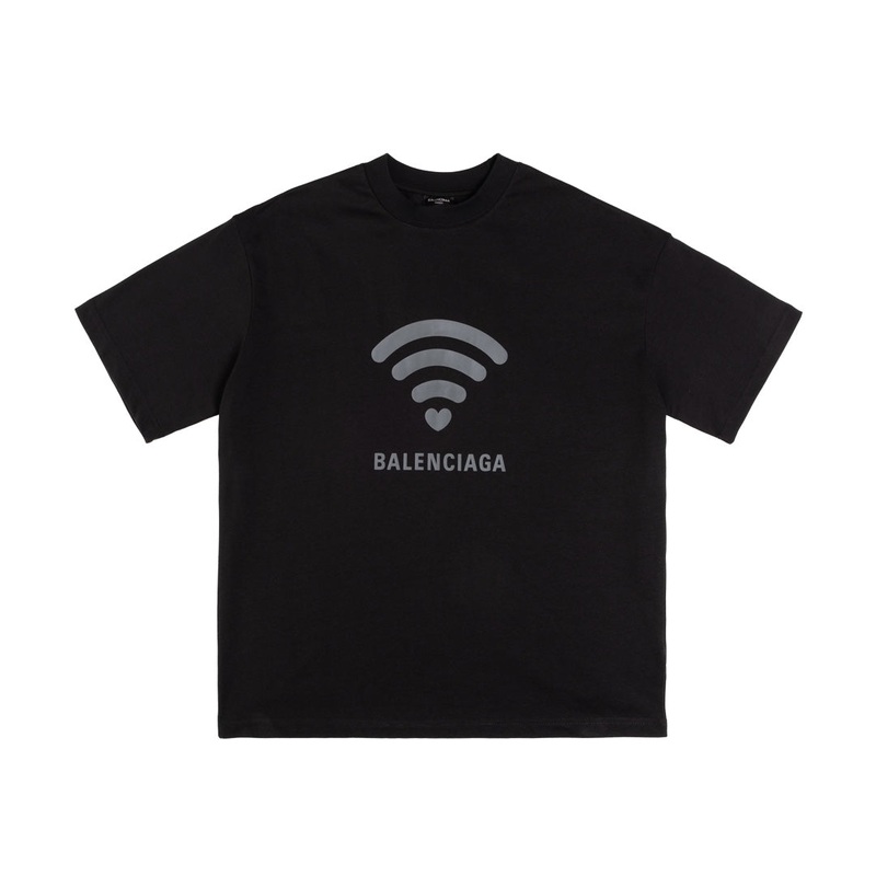 BALENCIAGA Wi-Fi Heart Print T-Shirt Premium Heavyweight Oversized Unisex – Size XSL