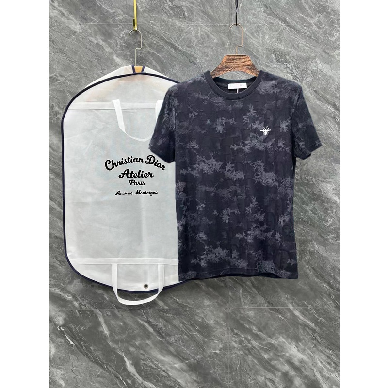 DIOR Tencel-Cotton Jacquard T-Shirt Luxury Silk-Touch Fabric, Unisex Couple Edition (M3XL)