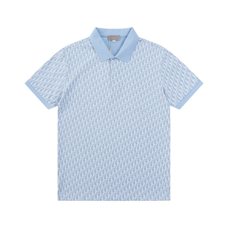 Dior CD Monogram Polo Shirt | Retro 80s-Inspired Design | Blue | M3XL