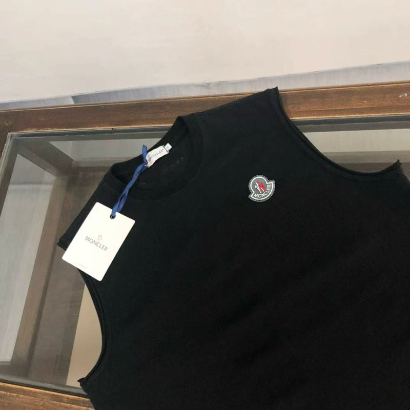 MONCLER 2025 Couples Cotton Tank Top Versatile Premium Logo Design Unisex – Size SXL