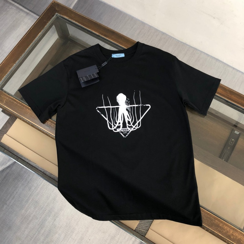 PRADA Octopus Ink Triangle Logo T-Shirt | SS Collection | Sizes SXL
