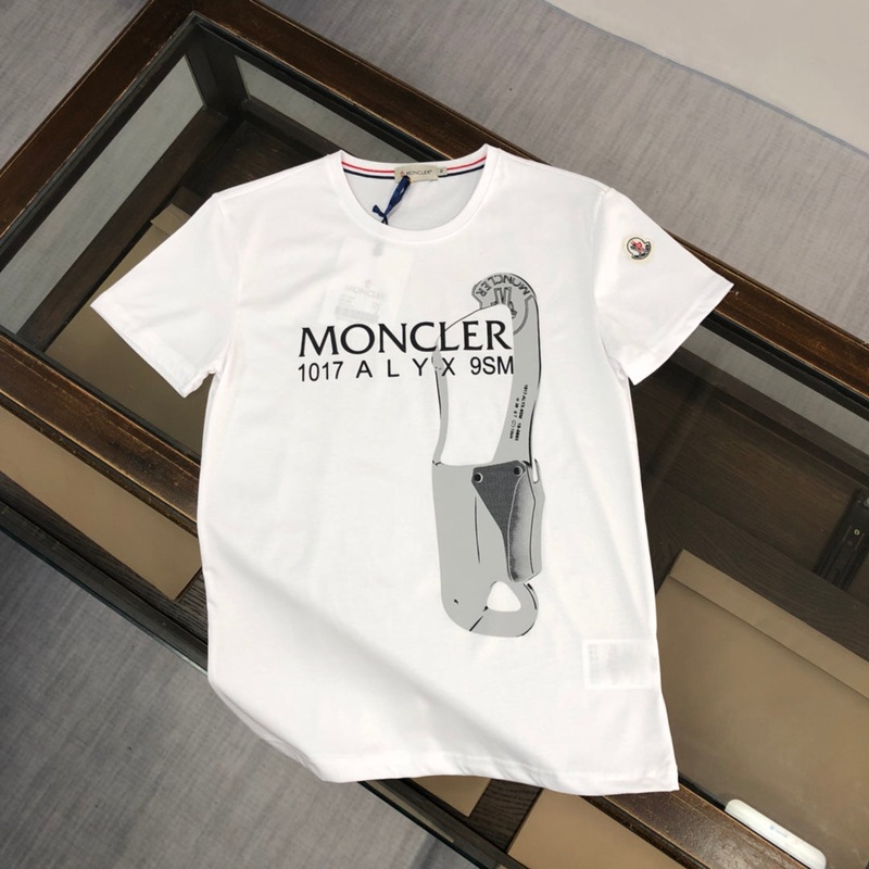 MONCLER Logo Print Slim-Fit T-Shirt  Embroidered Sleeve Patch  Sizes M3XL