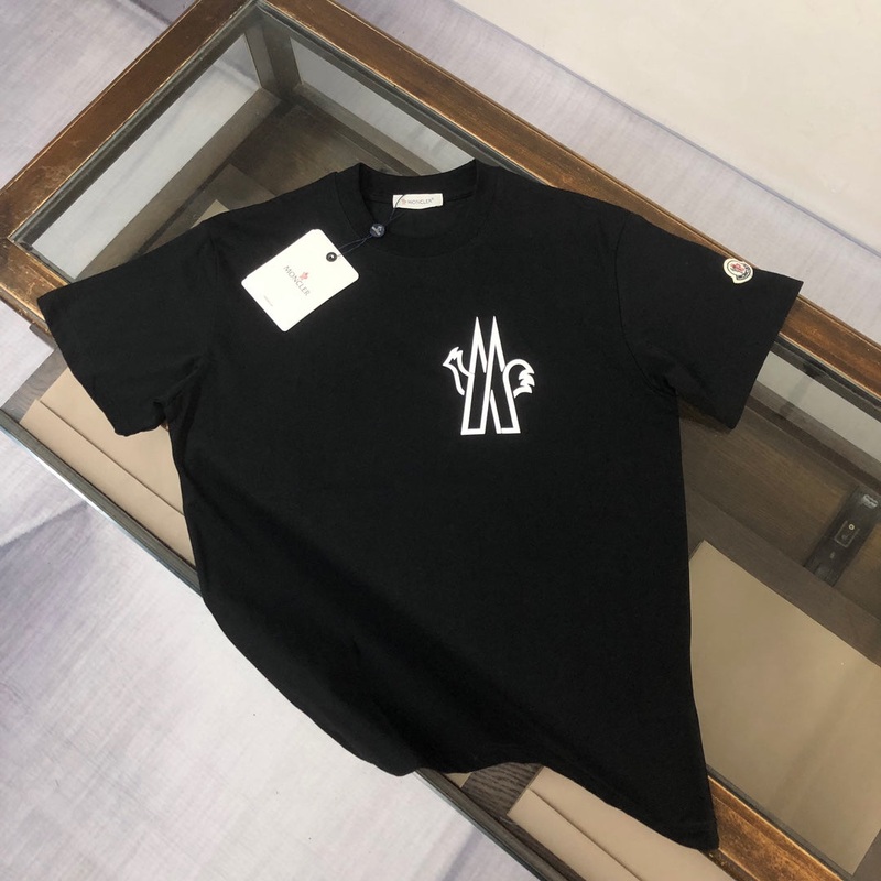 MONCLER New Couples Crewneck T-Shirt  3D Logo Print  Premium Cotton  Sizes SXL
