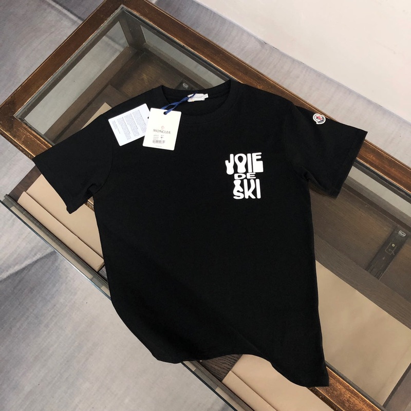 MONCLER Pure Cotton T-Shirt  260g Custom Fabric  Embossed Logo Print  Sizes SXL