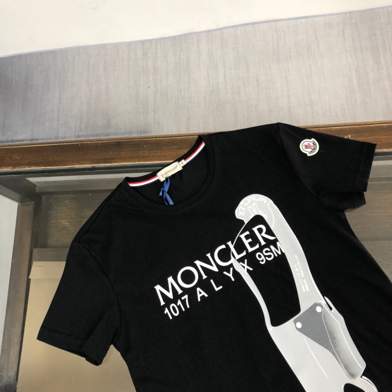 MONCLER Spring New Silky Cotton T-Shirt Logo Print & Sleeve Patch Slim Fit Sizes M3XL