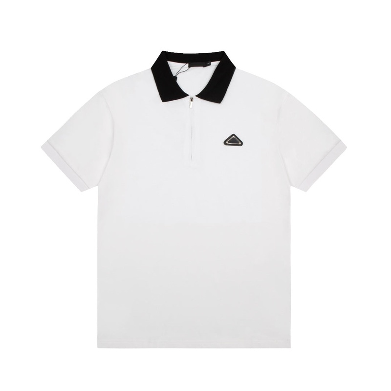 PRADA 2024SS Knit Stretch Polo Shirt  White  Sizes M3XL