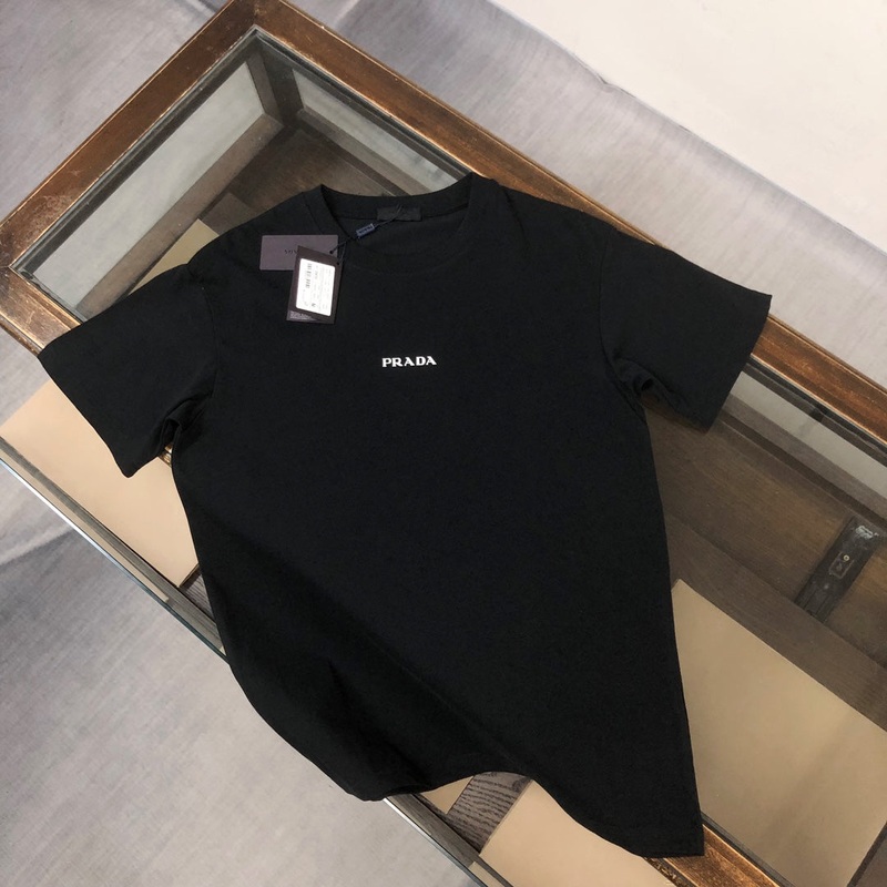 PRADA Silicone Logo Print T-Shirt  Black/White  Sizes SXXL
